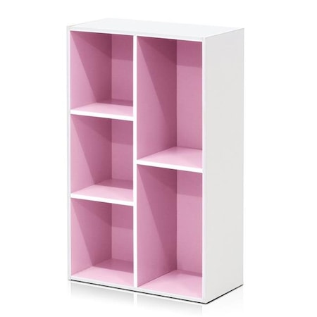 Furinno Furinno 11069WH-PI 5-Cube Reversible Open Shelf; White & Pink 11069WH/PI